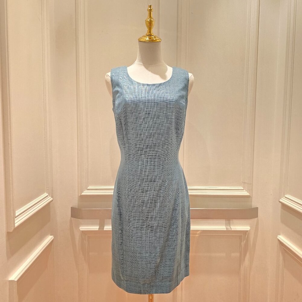 Custom Tailored light blue sheath dress NWT Sz 2